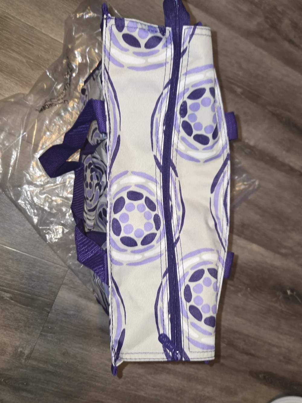 Thirty One Purple Geo Pop Retired Organizing Utility Tote Bag New